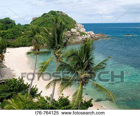 Stock Photography - quiet and pristine Hat Sai Daeng Beach on Ko Tao Island in Thailand. Fotosearch