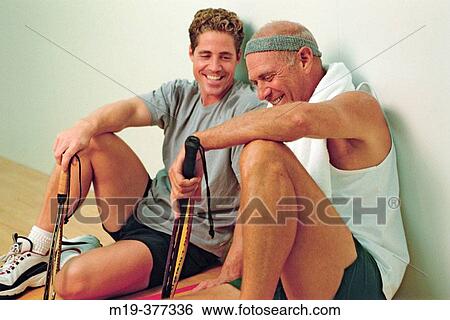 racket ball player relax/chatting between games View Large Photo Image Stock Photograph - racket ball player relax/chatting between games. Fotosearch