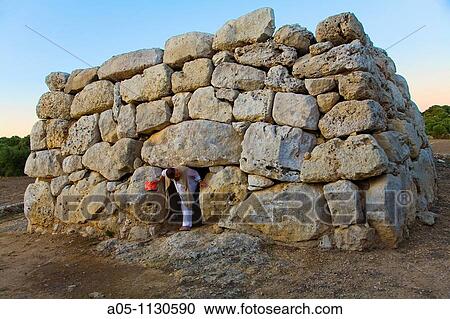 Rafal Rubi funerary building. Minorca. Balearic Islands. Spain. View Large Photo Image Stock Image - Rafal Rubi funerary building. Minorca. Balearic Islands. Spain.. Fotosearch