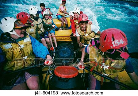 Stock Photo - Rafting in the Trisuli River. Royal Chitwan National Park. Nepal. Fotosearch
