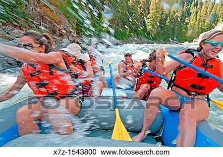 Rafting the Cabarton section on the North Fork of the Payette River which is Class 3 and near the city of Cascade in central Idaho View Large Photo Image Stock Image - Rafting the Cabarton section on the North Fork of the Payette River which is Class 3 and near the city of Cascade in central Idaho. Fotosearch