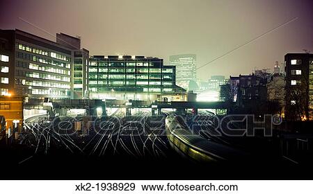 Rail network infrastructure near Victoria Station, London, UK View Large Photo Image Stock Photo - Rail network infrastructure near Victoria Station, London, UK. Fotosearch