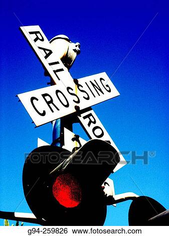 Railroad crossing View Large Photo Image Stock Photograph - Railroad crossing. Fotosearch