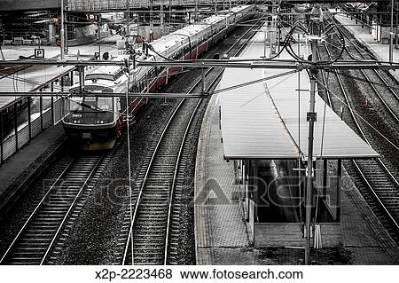 Railroad in Oslo, Norway, Europe. View Large Photo Image Stock Photo - Railroad in Oslo, Norway, Europe.. Fotosearch