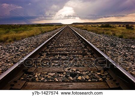 Railroad track parallel to New Mexico Route 66 View Large Photo Image Picture - Railroad track parallel to New Mexico Route 66. Fotosearch