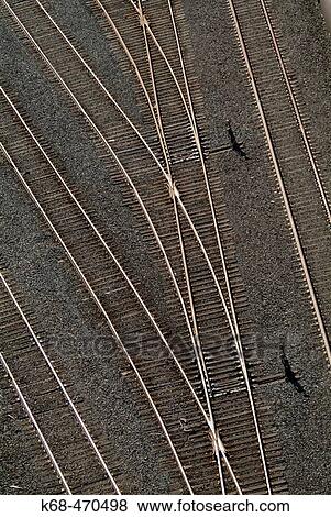 Railroad track View Large Photo Image Stock Photo - Railroad track. Fotosearch