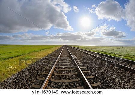 Stock Photo - Railway track, Germany, Schleswig Holstein, Sylt, North Frisian Islands, North Sea,. Fotosearch