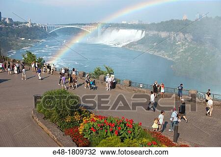 RAINBOW AT AMERICAN FALLS NIAGARA WATERFALLS FROM TABLE ROCK PROMENADE NIAGARA ONTARIO CANADA View Large Photo Image Stock Image - RAINBOW AT AMERICAN FALLS NIAGARA WATERFALLS FROM TABLE ROCK PROMENADE NIAGARA ONTARIO CANADA. Fotosearch