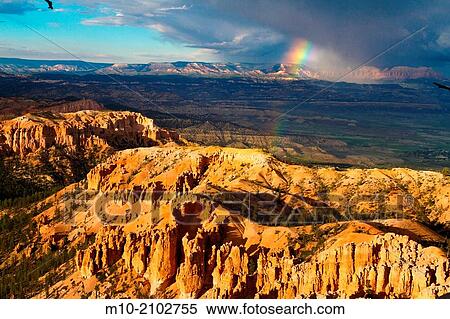 Rainbow at Inspiration Point in Bryce Canyon National Park. View Large Photo Image Stock Photography - Rainbow at Inspiration Point in Bryce Canyon National Park.. Fotosearch
