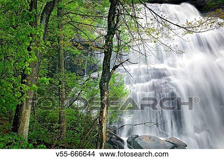 Rainbow Falls in springtime, North Carolina, USA View Large Photo Image Picture - Rainbow Falls in springtime, North Carolina, USA. Fotosearch