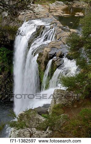 Rainbow Falls on the Kerikeri River in the Bay of Islands, New Zealand. The Maori name for is Waianiwaniwa which means Waters of the Rainbow Kerikeri, Northland, New Zealand. View Large Photo Image Stock Photo - Rainbow Falls on the Kerikeri River in the Bay of Islands, New Zealand. The Maori name for is Waianiwaniwa which means Waters of the Rainbow Kerikeri, Northland, New Zealand.. Fotosearch