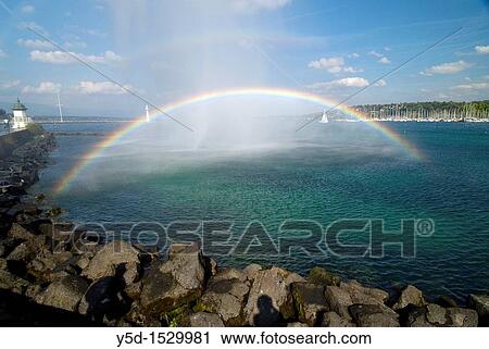 rainbow on Geneva Lake, Switzerland View Large Photo Image Stock Image - rainbow on Geneva Lake, Switzerland. Fotosearch