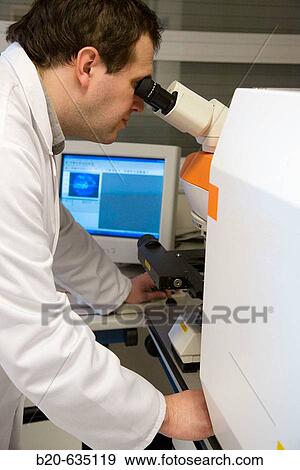 Stock Photo - Raman spectrometer (Renishaw). Material Surface Analysis. Technology and Research Centre. Inasmet-Tecnalia Foundation, San Sebastian, Gipuzkoa, Euskadi. Spain.. Fotosearch