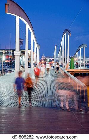 Rambla de Mar, Barcelona. Catalonia, Spain View Large Photo Image Stock Image - Rambla de Mar, Barcelona. Catalonia, Spain. Fotosearch