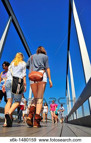 Rambla de Mar, Barcelona, Catalonia, Spain View Large Photo Image Stock Photo - Rambla de Mar, Barcelona, Catalonia, Spain. Fotosearch