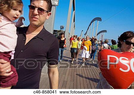 Rambla de Mar, Port Vell, Barcelona. Catalonia, Spain View Large Photo Image Stock Image - Rambla de Mar, Port Vell, Barcelona. Catalonia, Spain. Fotosearch