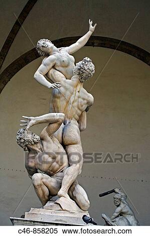 ? Rape of the Sabines? (1579-83) freestanding sculpture by Giambologna at Loggia dei Lanzi, Piazza della Signoria, Florence, Tuscany, Italy View Large Photo Image Stock Photography - ? Rape of the Sabines? (1579-83) freestanding sculpture by Giambologna at Loggia dei Lanzi, Piazza della Signoria, Florence, Tuscany, Italy. Fotosearch