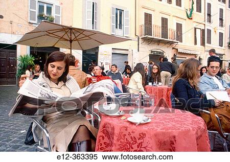 Reading news and having a coffee. Campo dei Fiori, Market. Rome. Italy. View Large Photo Image Stock Photography - Reading news and having a coffee. Campo dei Fiori, Market. Rome. Italy.. Fotosearch