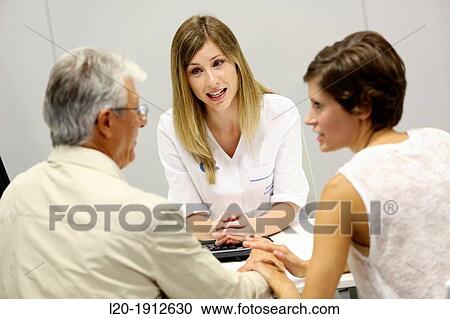 Stock Image - Reception of patients, Onkologikoa Hospital, Oncology Institute, Case Center for prevention, diagnosis and treatment of cancer, Donostia, San Sebastian, Gipuzkoa, Basque Country, Spain. Fotosearch