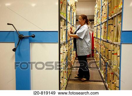 Stock Photo - Records. Hospital Universitario de Gran Canaria Doctor Negrin, Las Palmas de Gran Canaria. Canary Islands, Spain. Fotosearch