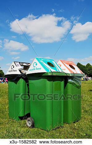 Recycling bins on Clifton Down, Bristol during a charity event View Large Photo Image Stock Image - Recycling bins on Clifton Down, Bristol during a charity event. Fotosearch