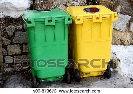 Recycling bins View Large Photo Image Stock Image - Recycling bins. Fotosearch