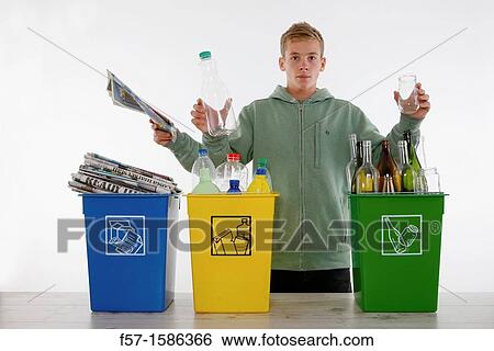 Recycling Plastic, Glass & Paper View Large Photo Image Stock Photograph - Recycling Plastic, Glass & Paper. Fotosearch