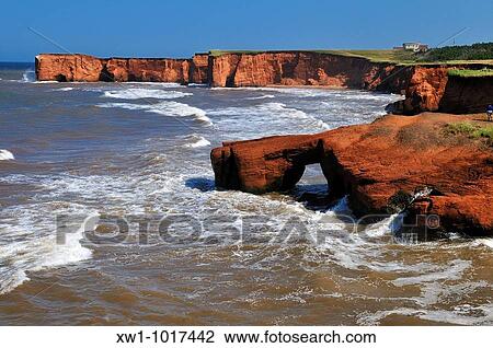 Red Cliffs At La Belle Anse Ile Du Cap Aux Meules Iles De La Madeleine Madeleine Islands Quebec Maritime Canada North America Stock Image Xw1 Fotosearch