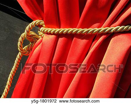 red curtains and golden rope View Large Photo Image Stock Image - red curtains and golden rope. Fotosearch