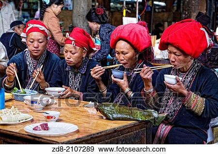red dao etnic woman in sapa market. View Large Photo Image Stock Photo - red dao etnic woman in sapa market.. Fotosearch