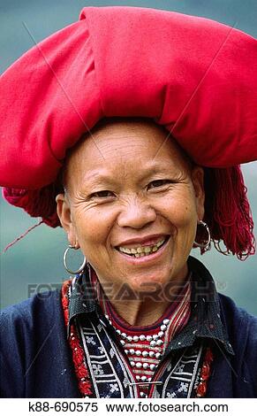 Stock Photography - Red Dao minority woman, Sapa, Lao Cai Province, Vietnam. Fotosearch