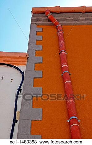 Stock Photo - red drain, La Roca del Valles, Catalonia, Spain.. Fotosearch