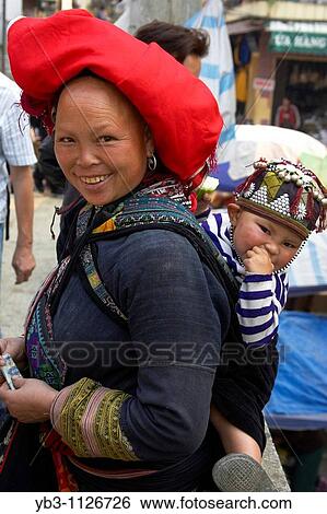 Red Dzao Hill Tribe Woman, Sapa Ethnic Market, Vietnam View Large Photo Image Stock Photograph - Red Dzao Hill Tribe Woman, Sapa Ethnic Market, Vietnam. Fotosearch