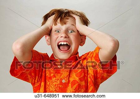 Red haired boy acts surprised View Large Photo Image Stock Image - Red haired boy acts surprised. Fotosearch