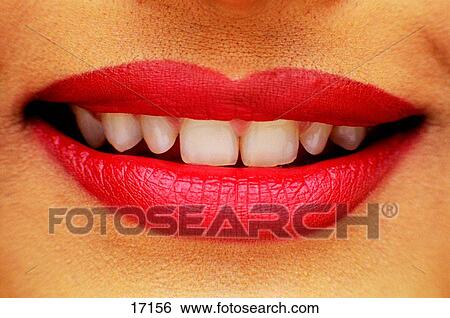 Stock Photograph - Red lips. Fotosearch