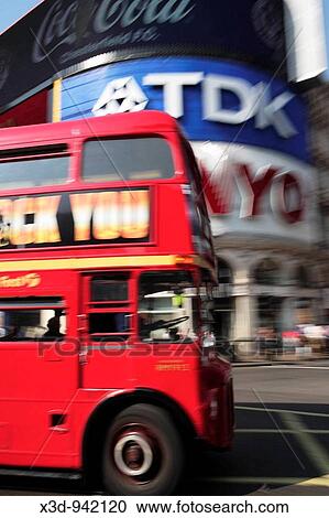 Red London bus double decker Piccadilly Circus View Large Photo Image Stock Image - Red London bus double decker Piccadilly Circus. Fotosearch