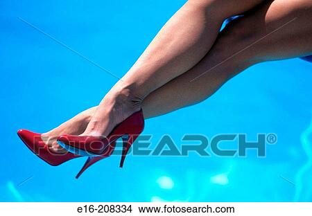 Red shoes & legs View Large Photo Image Picture - Red shoes & legs. Fotosearch
