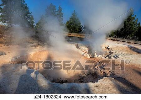 Picture - Red Spouter, Fountain Paintpot Area, Yellowstone National Park, Wyoming, USA. Fotosearch