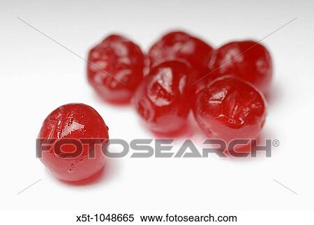 Red Sugared Cherries on white background View Large Photo Image Stock Photography - Red Sugared Cherries on white background. Fotosearch