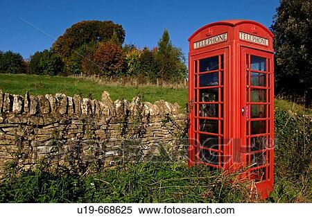 Stock Photography - Red telephone box. Fotosearch