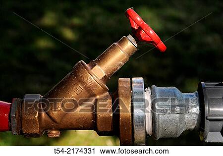 Red water tap View Large Photo Image Stock Image - Red water tap. Fotosearch