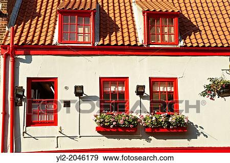 Red & White cafe in Whitby old town. Whitby, North Yorkshire, England. View Large Photo Image Stock Photo - Red & White cafe in Whitby old town. Whitby, North Yorkshire, England.. Fotosearch