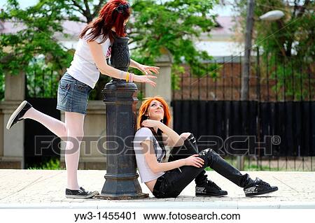 redhead women outdoors in the street View Large Photo Image Stock Image - redhead women outdoors in the street. Fotosearch