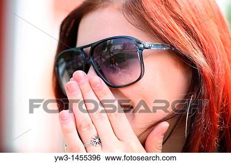 redhead women outdoors in the street View Large Photo Image Stock Photograph - redhead women outdoors in the street. Fotosearch