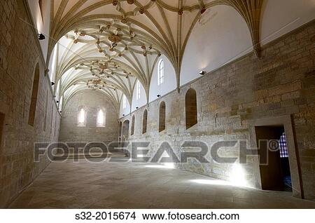 Refectory in Veruela Monastery in Saragossa, Aragon, Spain. View Large Photo Image Picture - Refectory in Veruela Monastery in Saragossa, Aragon, Spain.. Fotosearch
