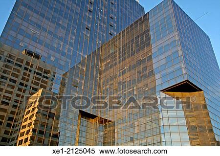 Stock Photography - Reflections, Courts Building, Eix Macia, Sabadell, Catalonia, Spain. Fotosearch