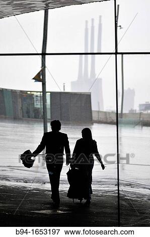 Reflexions on a rainy day. Forum area. Barcelona. Catalonia. Spain. View Large Photo Image Stock Photo - Reflexions on a rainy day. Forum area. Barcelona. Catalonia. Spain.. Fotosearch