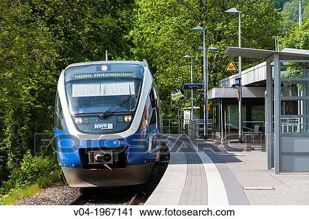 Regional train at Hoexter station, North Rhine-Westphalia, Germany, Europe View Large Photo Image Stock Image - Regional train at Hoexter station, North Rhine-Westphalia, Germany, Europe. Fotosearch