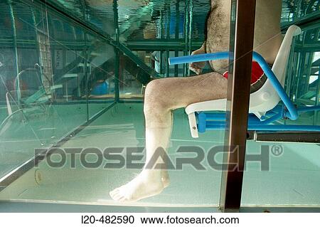 Stock Image - Rehabilitation, Hydrotherapy pool. Hospital Universitario Gran Canaria Doctor Negrin, Las Palmas de Gran Canaria. Canary Islands, Spain. Fotosearch