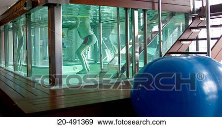Stock Photo - Rehabilitation, Hydrotherapy pool. Hospital Universitario Gran Canaria Doctor Negrin, Las Palmas de Gran Canaria. Canary Islands, Spain. Fotosearch